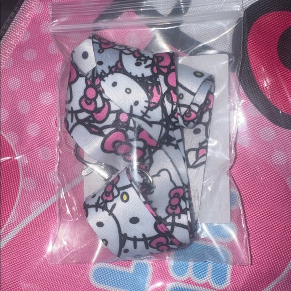 Hello Kitty Pink and White  landyard with Lobster Clasp, Strap for Keys NEW - Picture 2 of 2